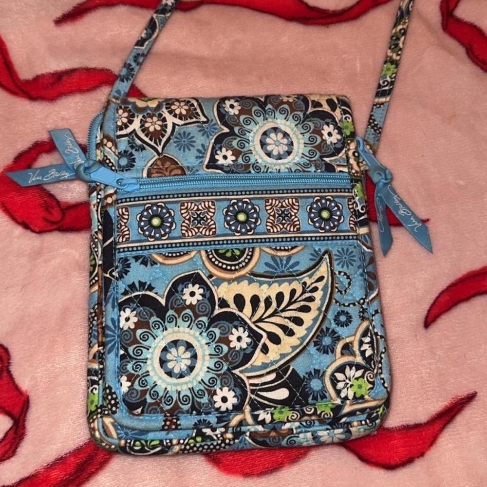 Vera Bradley Blue and Black Quilted Crossbody Bag